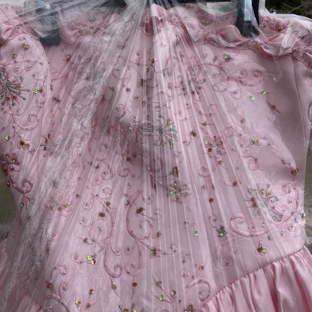 Mary’s Formal Fifteen Birthday Dress Size 8 Color Pink with Sequins